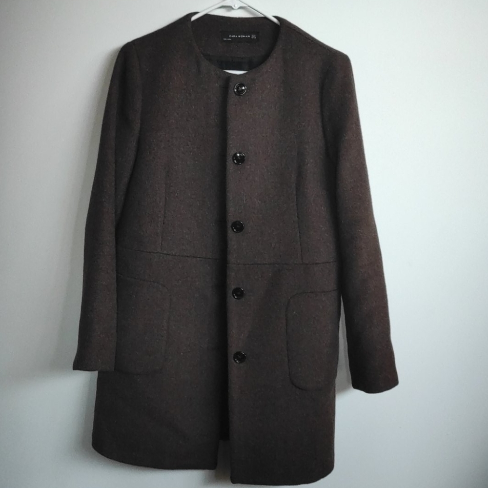 Zara womens winter jacket 3/4 length